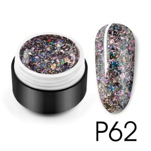 Venalisa Shaped Sequin Nail Art Semi Permanent UV Lacquer Gel Glitter Platinum Paint Nail Polish Need UV Lamp To Cure UV Gel Polish (Brush Not Included)